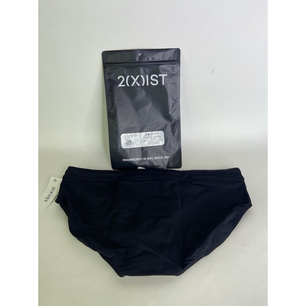 2XIST Essentials Rio Swim Brief Swimwear Bottoms Black Mens Size XL - Picture 2 of 6
